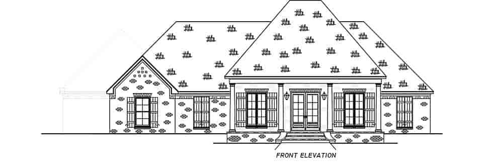 French Country, Traditional House Plan 74662 with 3 Beds, 3 Baths, 3 Car Garage Picture 3