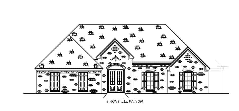 French Country House Plan 74672 with 4 Beds, 3 Baths, 2 Car Garage Picture 3