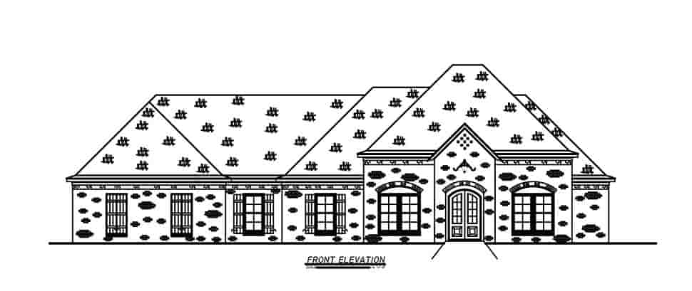 French Country, Traditional House Plan 74673 with 4 Beds, 3 Baths, 3 Car Garage Picture 3