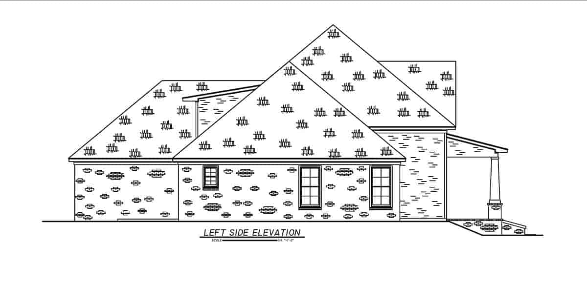 French Country, Traditional House Plan 74679 with 4 Beds, 4 Baths, 2 Car Garage Picture 2