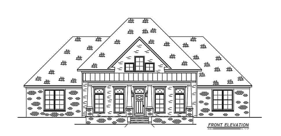 French Country, Traditional House Plan 74679 with 4 Beds, 4 Baths, 2 Car Garage Picture 3