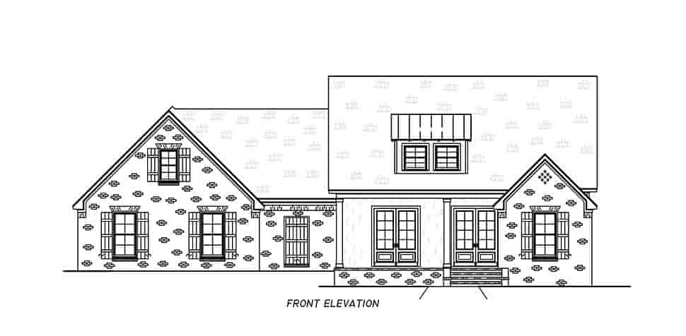 French Country, Traditional House Plan 74682 with 3 Beds, 2 Baths, 2 Car Garage Picture 3