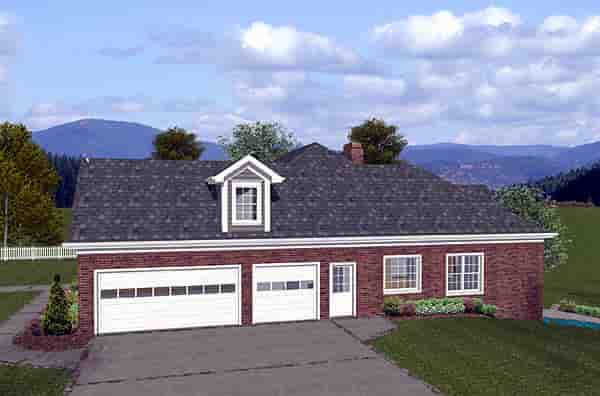 One-Story, Traditional House Plan 74813 with 4 Beds, 3 Baths, 3 Car Garage Picture 1