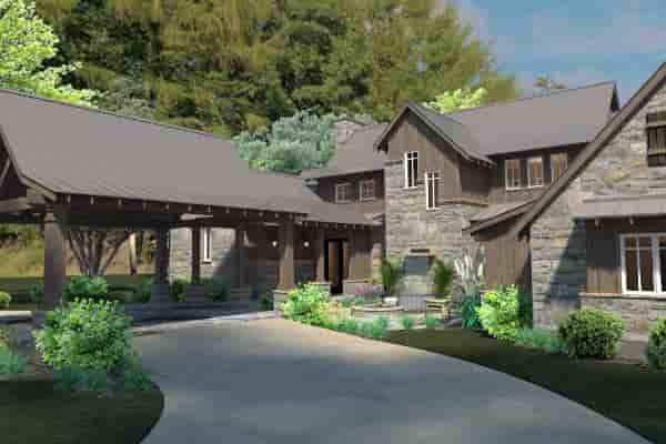 Country, Craftsman, Farmhouse, Tudor House Plan 75136 with 4 Beds, 4 Baths, 4 Car Garage Picture 3