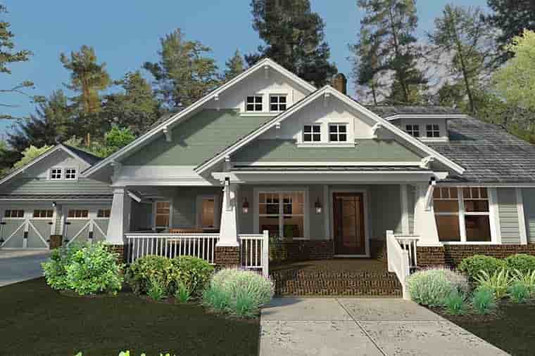 Bungalow, Cottage, Craftsman House Plan 75137 with 3 Beds, 2 Baths, 2 Car Garage Picture 1