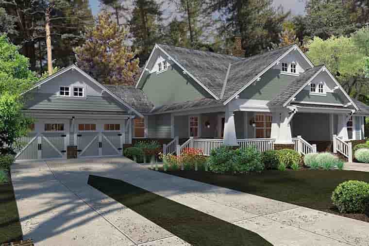Bungalow, Cottage, Craftsman House Plan 75137 with 3 Beds, 2 Baths, 2 Car Garage Picture 4