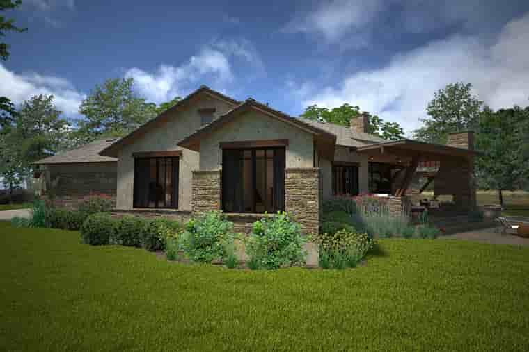 Country, European, Ranch, Southwest House Plan 75143 with 3 Beds, 3 Baths, 2 Car Garage Picture 2