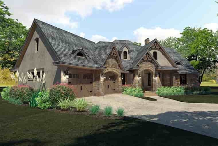 Craftsman, Traditional, Tuscan House Plan 75144 with 3 Beds, 3 Baths, 2 Car Garage Picture 2