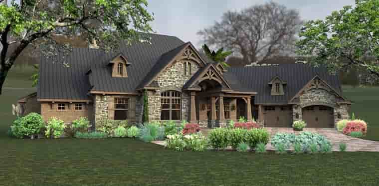 Country, Craftsman, Tuscan House Plan 75145 with 3 Beds, 2 Baths, 2 Car Garage Picture 1