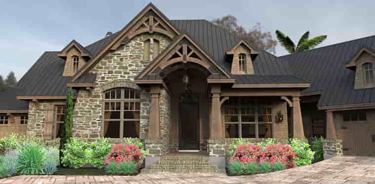 Country, Craftsman, Tuscan House Plan 75145 with 3 Beds, 2 Baths, 2 Car Garage Picture 2