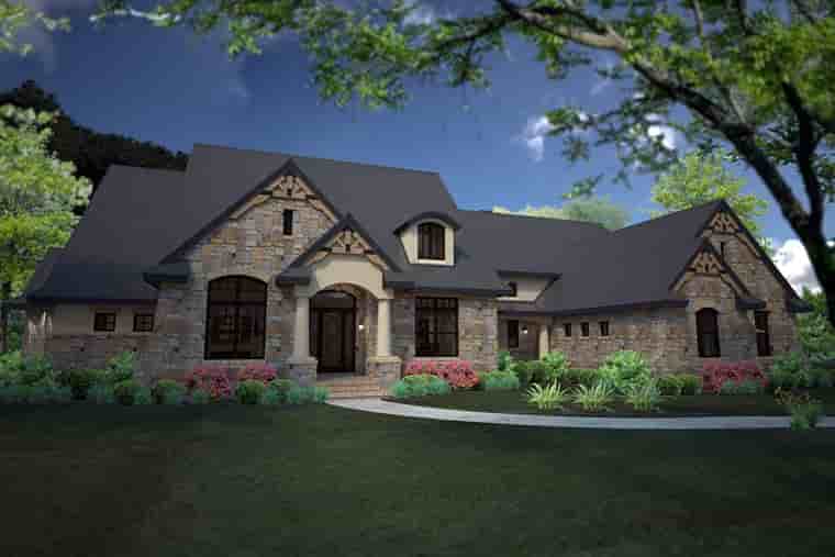Country, Craftsman, European, Tuscan House Plan 75146 with 3 Beds, 3 Baths, 3 Car Garage Picture 2