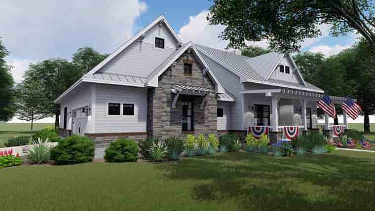 Cottage, Country, Farmhouse House Plan 75153 with 3 Beds, 3 Baths, 2 Car Garage Picture 2