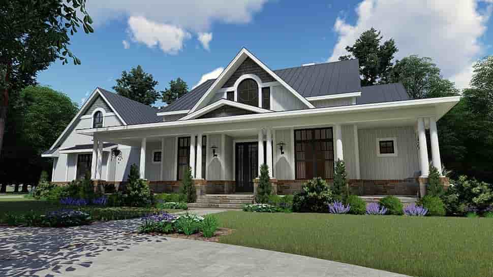 Country, Farmhouse, Southern House Plan 75154 with 3 Beds, 3 Baths, 2 Car Garage Picture 9