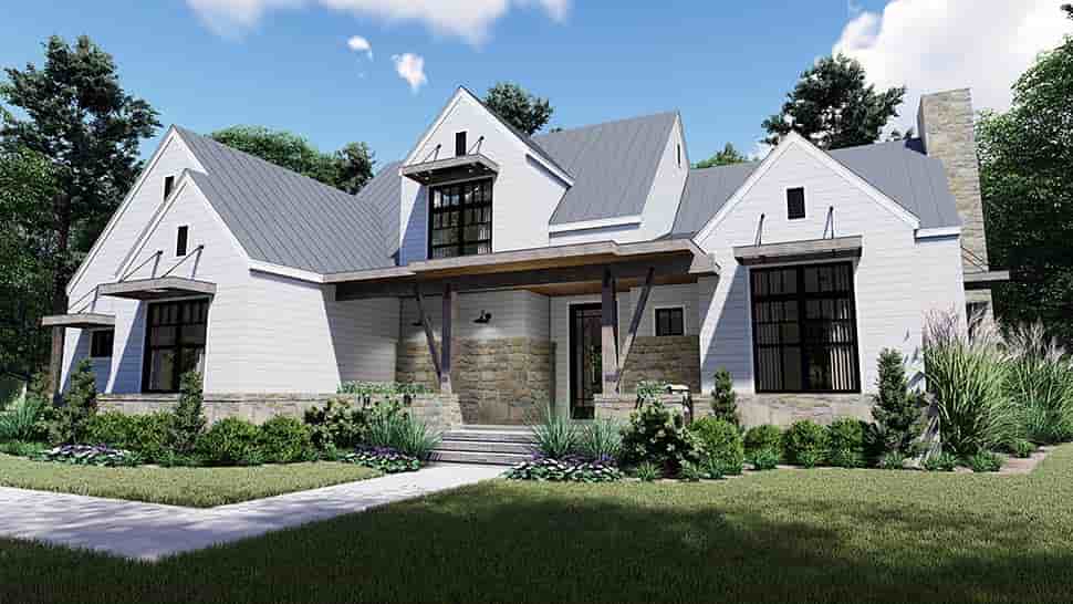 Farmhouse, Southern House Plan 75155 with 4 Beds, 4 Baths, 2 Car Garage Picture 3
