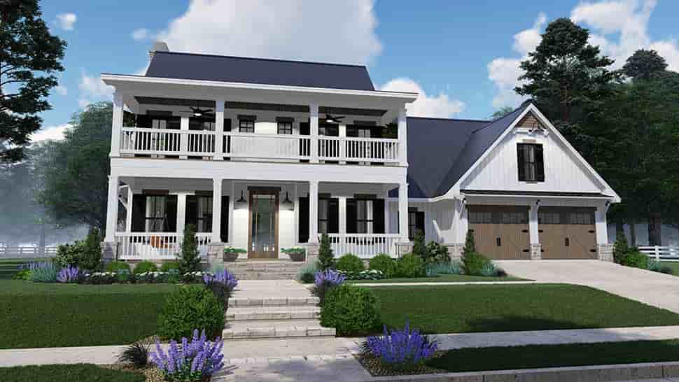Colonial, Country, Southern House Plan 75157 with 3 Beds, 3 Baths, 2 Car Garage Picture 1