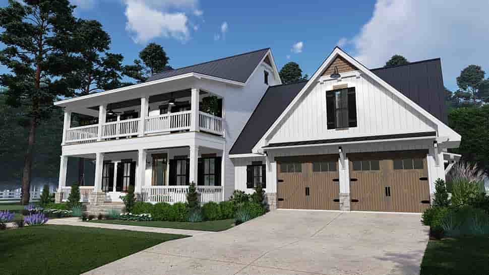 Colonial, Country, Southern House Plan 75157 with 3 Beds, 3 Baths, 2 Car Garage Picture 2