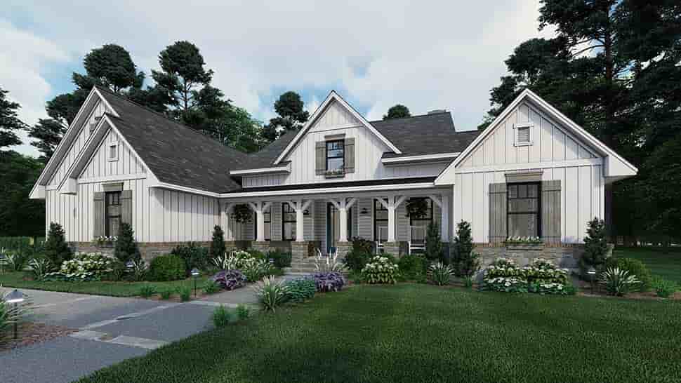 Cottage, Farmhouse, Southern House Plan 75160 with 4 Beds, 3 Baths, 2 Car Garage Picture 2