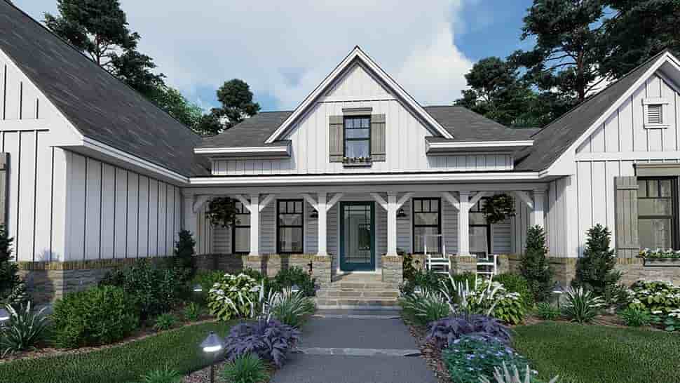 Cottage, Farmhouse, Southern House Plan 75160 with 4 Beds, 3 Baths, 2 Car Garage Picture 3