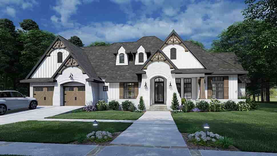 European, Farmhouse, Traditional House Plan 75161 with 4 Beds, 3 Baths, 2 Car Garage Picture 1