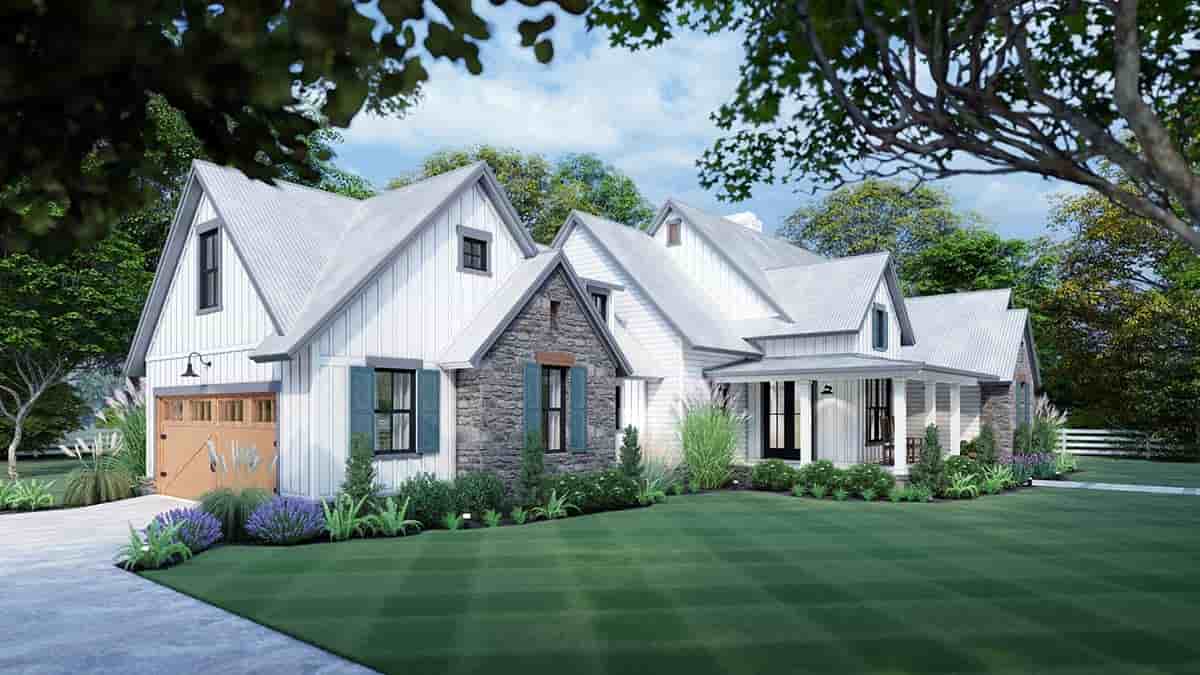 Cottage, Farmhouse, Southern, Traditional House Plan 75166 with 3 Beds, 3 Baths, 2 Car Garage Picture 2
