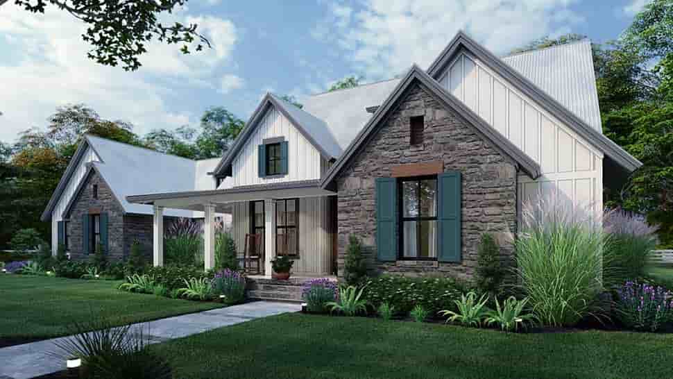 Cottage, Farmhouse, Southern, Traditional House Plan 75166 with 3 Beds, 3 Baths, 2 Car Garage Picture 3