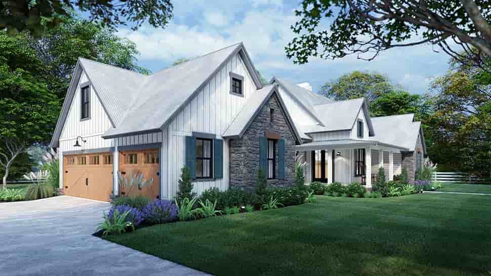 Cottage, Farmhouse, Southern, Traditional House Plan 75166 with 3 Beds, 3 Baths, 2 Car Garage Picture 4
