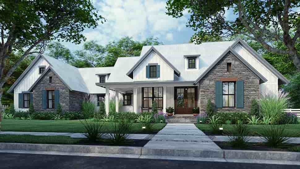 Cottage, Farmhouse, Southern, Traditional House Plan 75166 with 3 Beds, 3 Baths, 2 Car Garage Picture 7