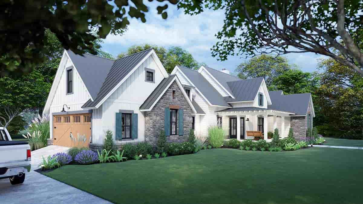 Cottage, Country, Farmhouse, Southern House Plan 75167 with 3 Beds, 3 Baths, 2 Car Garage Picture 2