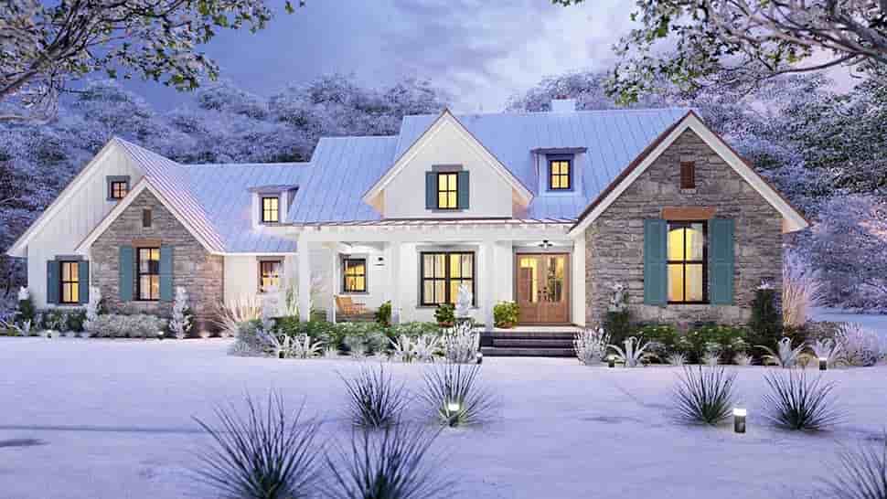 Cottage, Country, Farmhouse, Southern House Plan 75167 with 3 Beds, 3 Baths, 2 Car Garage Picture 3