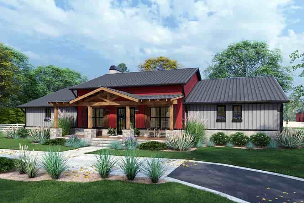 Barndominium, Country, Farmhouse, Ranch House Plan 75171 with 3 Beds, 3 Baths, 2 Car Garage Picture 3