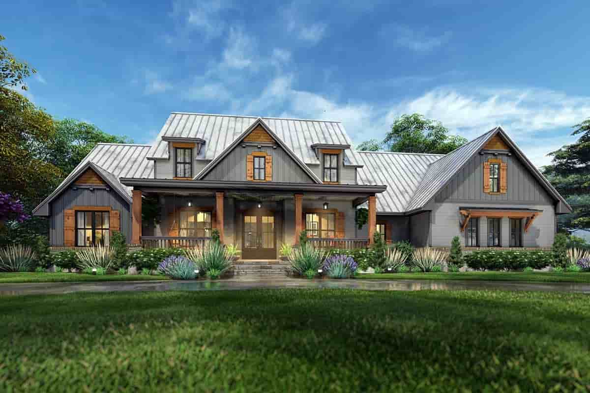 Cottage, Country, Farmhouse, Ranch, Southern, Traditional House Plan 75173 with 3 Beds, 3 Baths, 2 Car Garage Picture 1