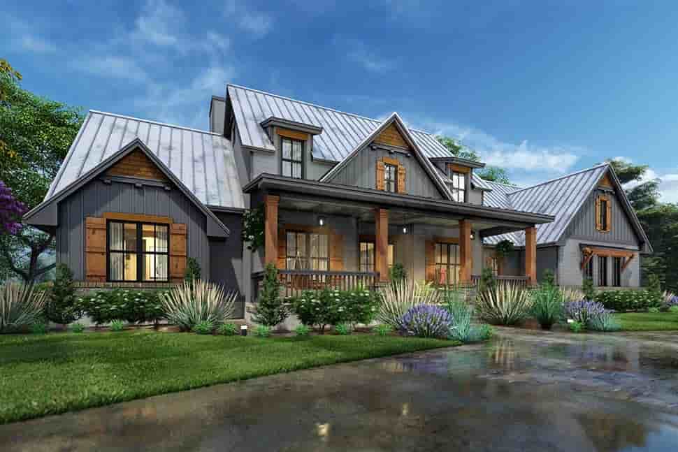 Cottage, Country, Farmhouse, Ranch, Southern, Traditional House Plan 75173 with 3 Beds, 3 Baths, 2 Car Garage Picture 2