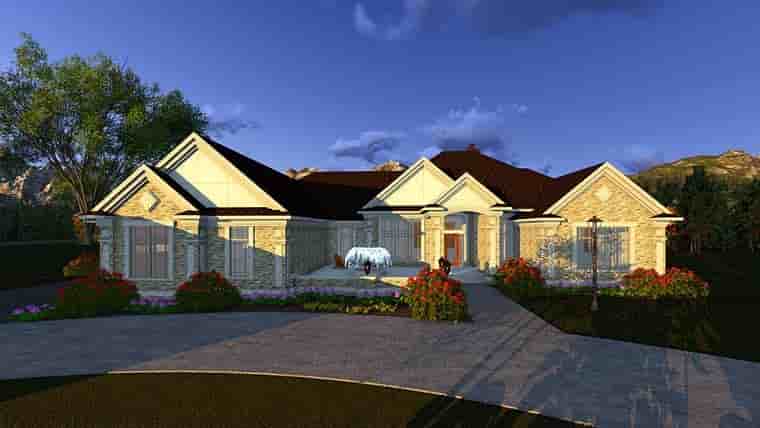 Traditional House Plan 75413 with 2 Beds, 3 Baths, 4 Car Garage Picture 1