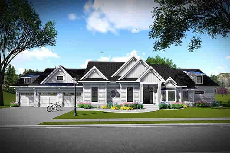 Country, Traditional House Plan 75438 with 3 Beds, 2 Baths, 3 Car Garage Picture 1
