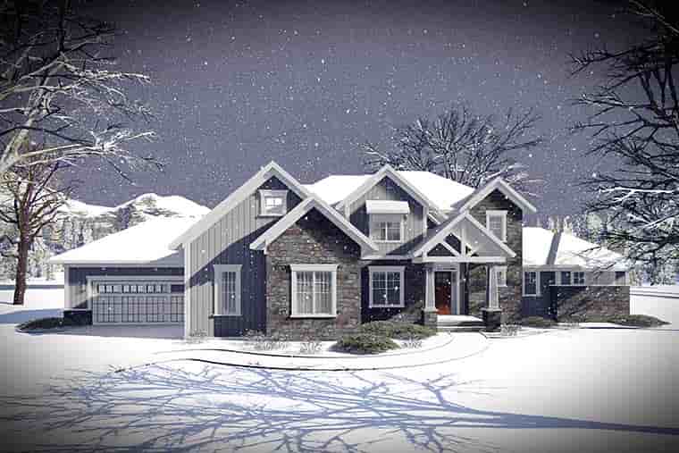 Craftsman, Traditional House Plan 75442 with 5 Beds, 5 Baths, 3 Car Garage Picture 1