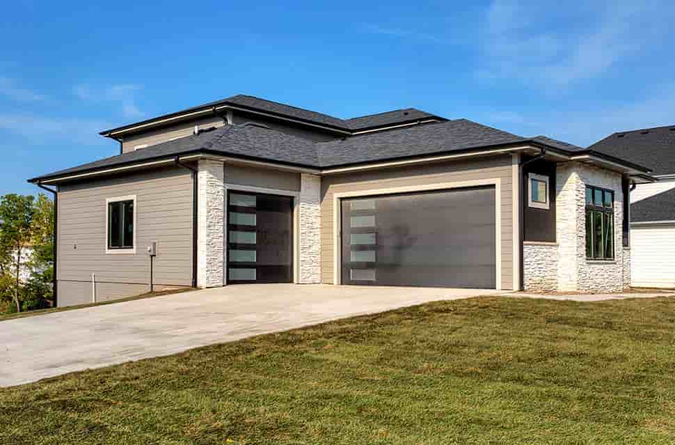 Contemporary, Modern House Plan 75464 with 3 Beds, 3 Baths, 3 Car Garage Picture 3