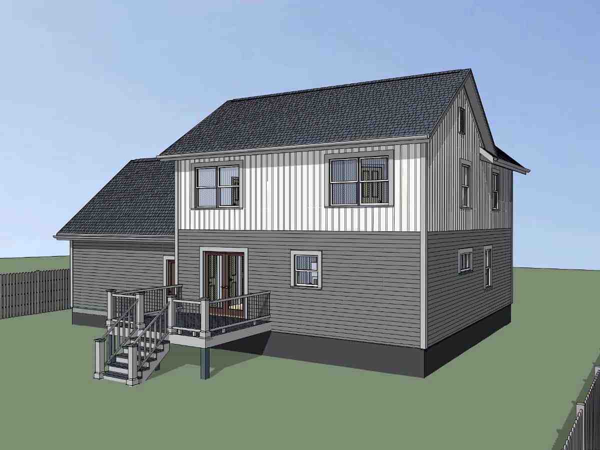 Bungalow, Colonial, Traditional House Plan 75559 with 4 Beds, 2 Baths, 2 Car Garage Picture 2