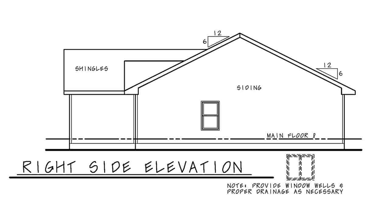 Narrow Lot, One-Story, Traditional House Plan 75706 with 3 Beds, 2 Baths, 2 Car Garage Picture 1