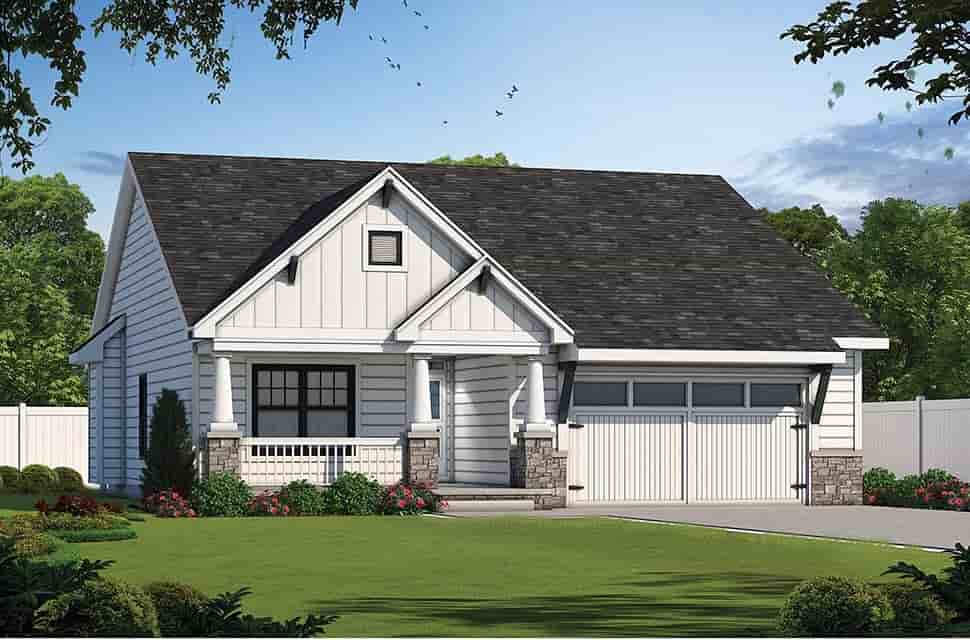 Cottage, Craftsman House Plan 75727 with 3 Beds, 2 Baths, 2 Car Garage Picture 3