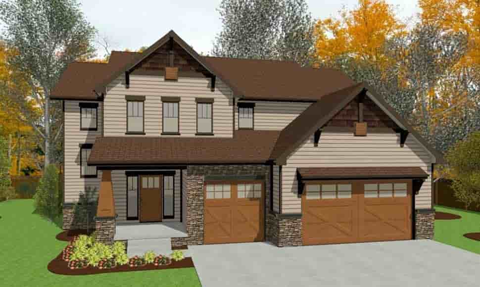 Craftsman, Traditional House Plan 75759 with 4 Beds, 3 Baths, 3 Car Garage Picture 3