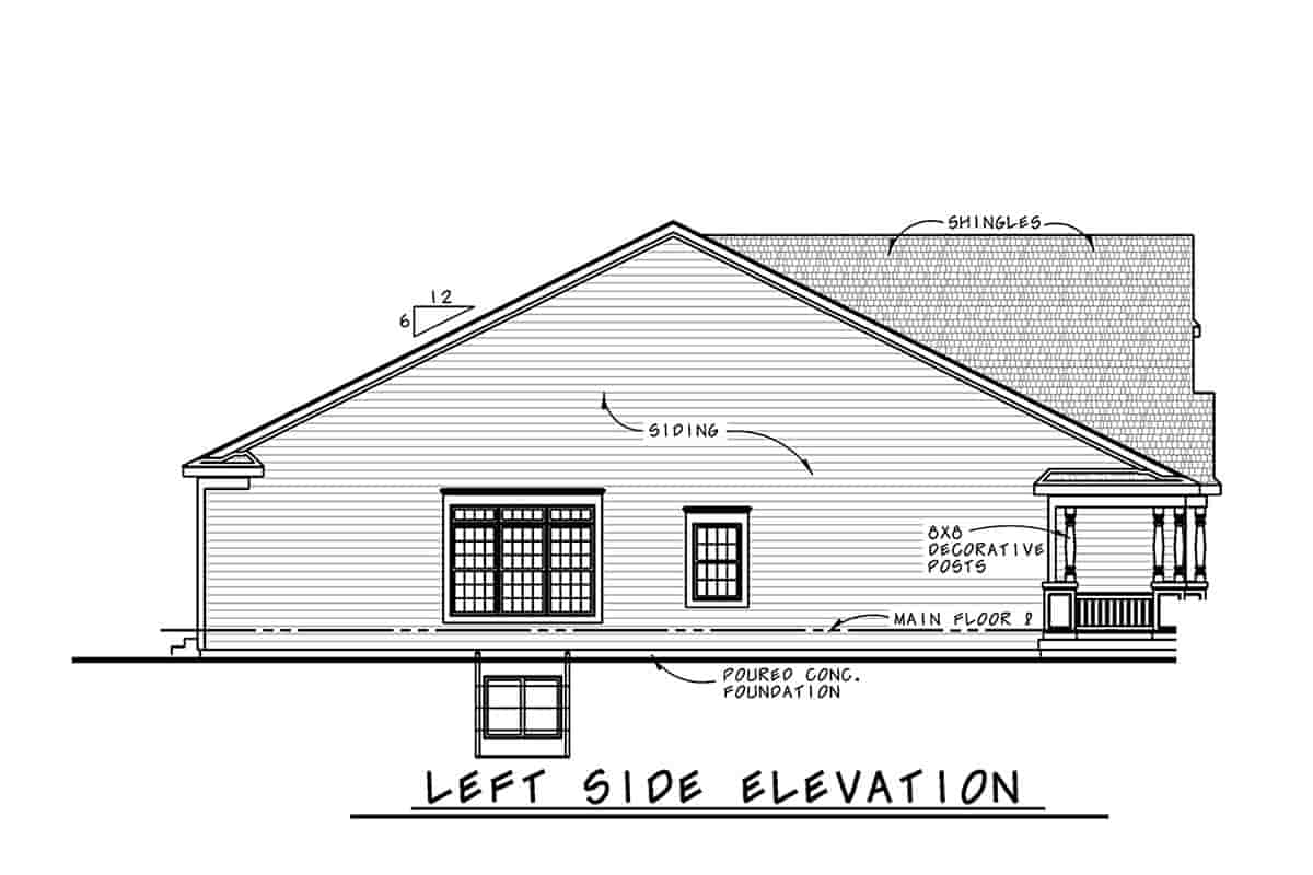Craftsman House Plan 75776 with 2 Beds, 2 Baths, 3 Car Garage Picture 2