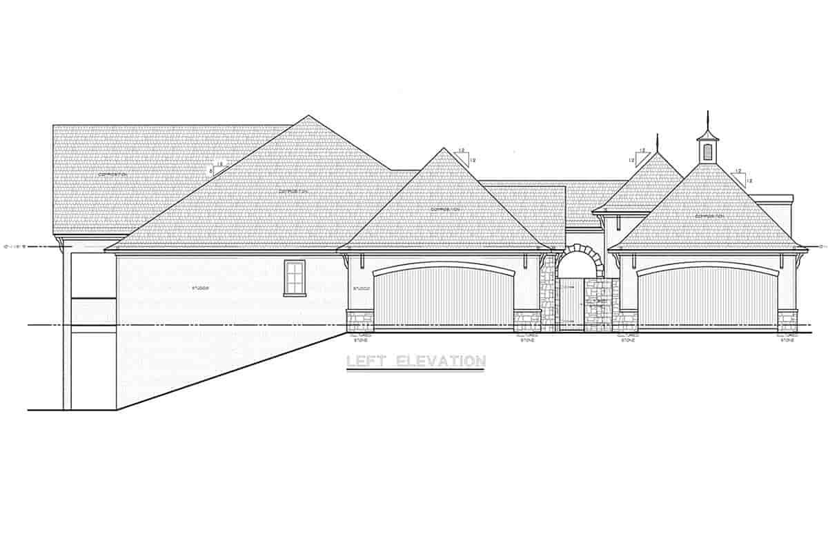 European House Plan 75783 with 4 Beds, 5 Baths, 4 Car Garage Picture 2