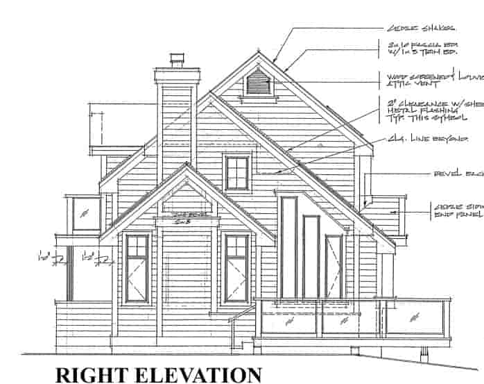 Cabin, Contemporary House Plan 76000 with 3 Beds, 2 Baths Picture 4