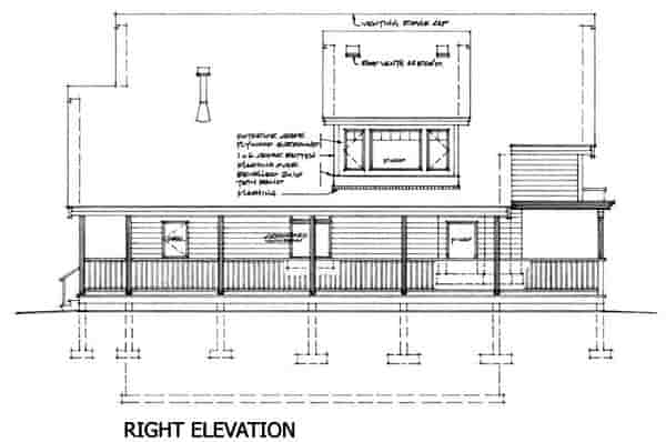 Cabin, Narrow Lot House Plan 76011 with 2 Beds, 2 Baths Picture 2