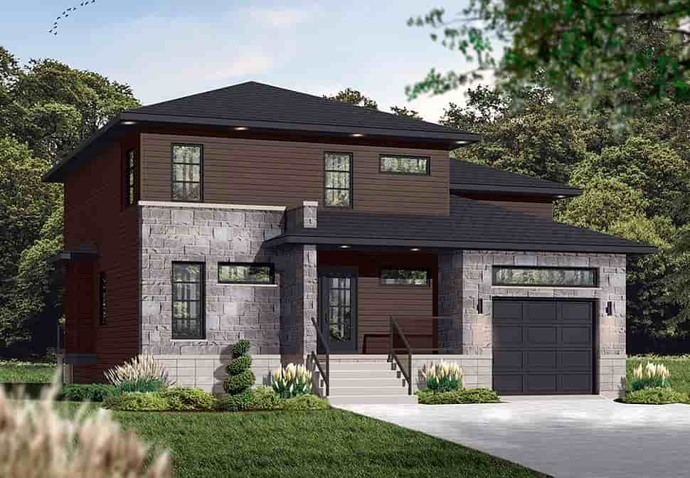 Contemporary, Modern House Plan 76307 with 3 Beds, 3 Baths, 1 Car Garage Picture 2