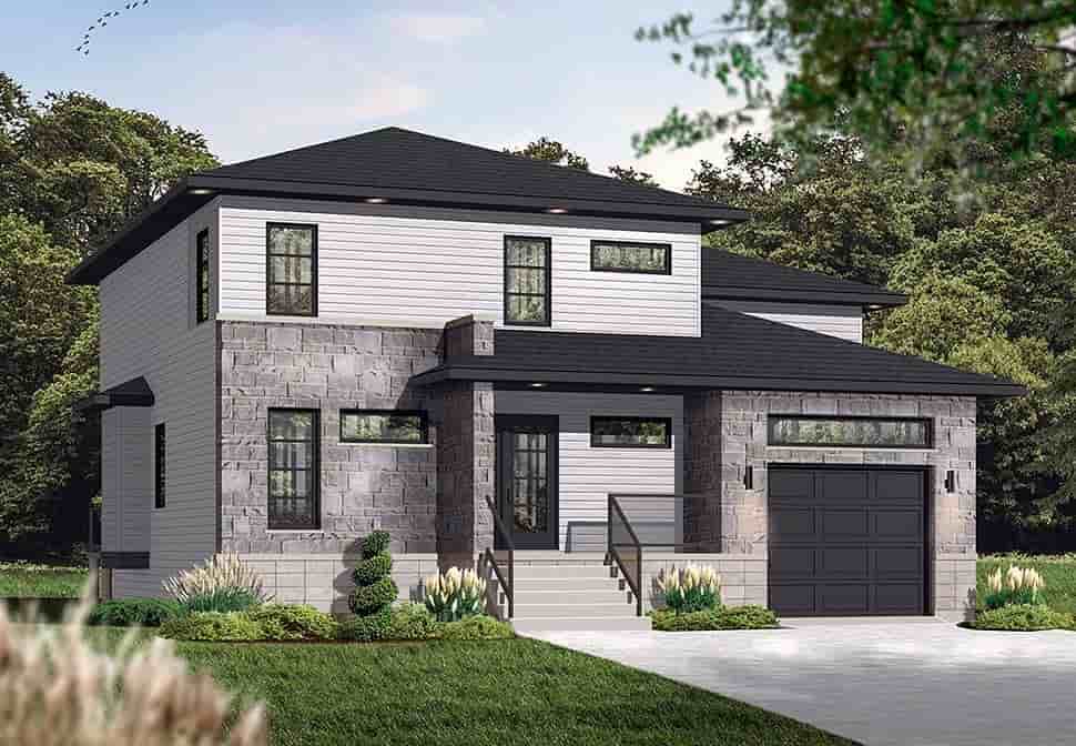 Contemporary, Modern House Plan 76307 with 3 Beds, 3 Baths, 1 Car Garage Picture 3