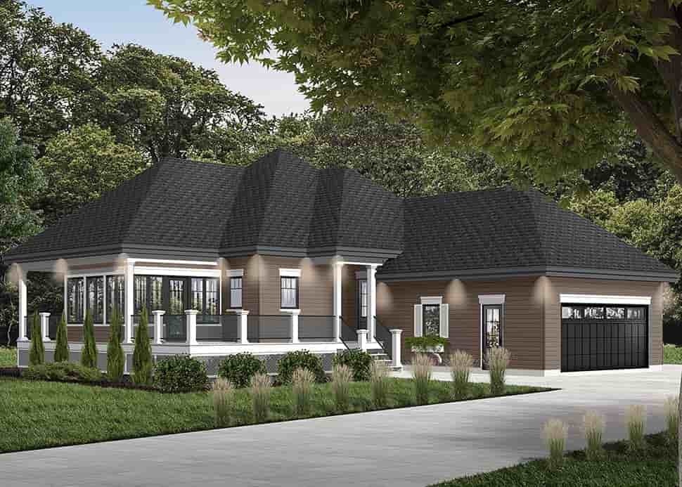 Cottage House Plan 76335 with 2 Beds, 2 Baths, 2 Car Garage Picture 2
