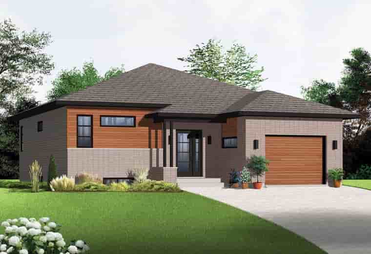 Contemporary, Modern House Plan 76356 with 2 Beds, 1 Baths, 1 Car Garage Picture 1