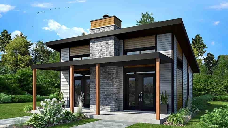 Contemporary, Modern House Plan 76474 with 2 Beds, 1 Baths Picture 1