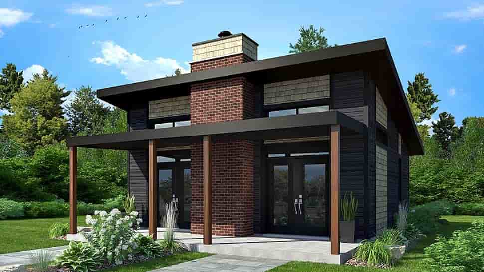 Contemporary, Modern House Plan 76474 with 2 Beds, 1 Baths Picture 2